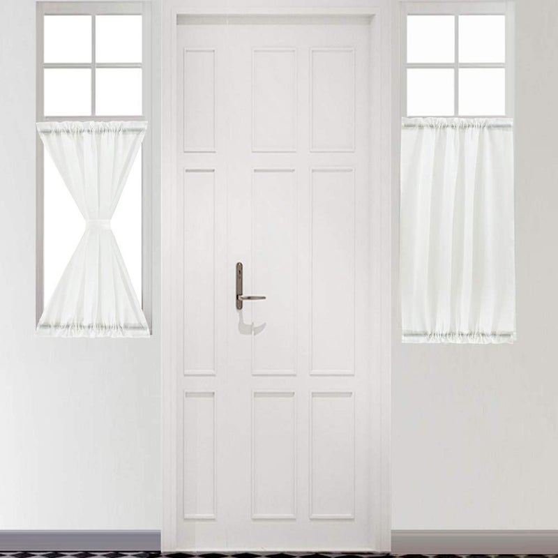 cozy night Cozynight Sheer White Tier Curtains 24 Inch Length, Small Window Curtains Treatment for Kitchen/Bathroom/Living Room/Cafe/Basement, Short Voile Curtain Tiers 36in x 24in, Rod Pocket, 2 PCS - Image 2